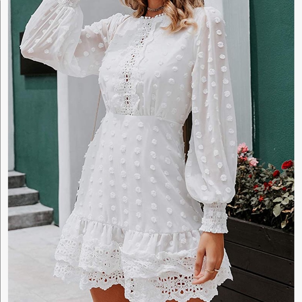 White Long-Sleeved party dress - worn once
